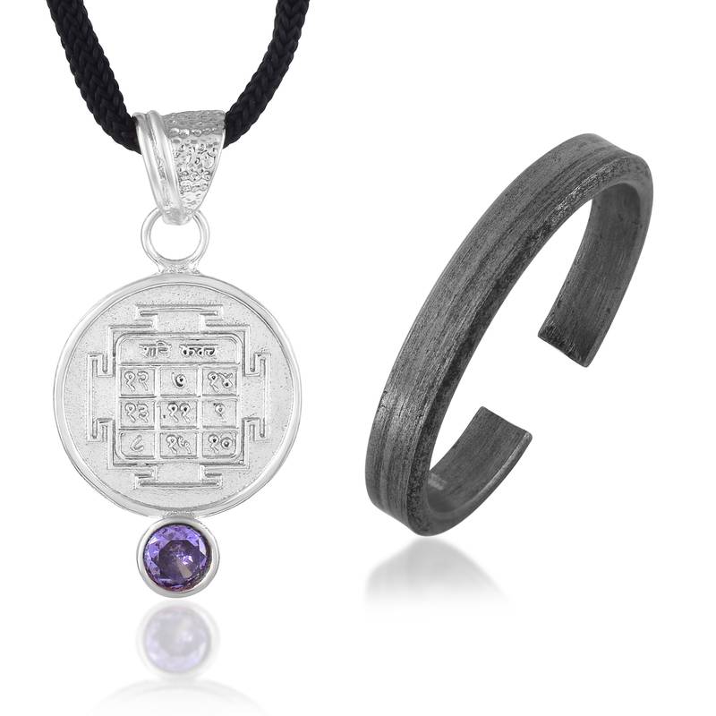 Shani suraksha kawach pendant with real kale ghodey ki naal ka challa