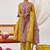 Yellow and lavender organza embroidered party wear suit