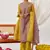 Yellow and lavender organza embroidered party wear suit