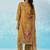 Mustard organza embroidered party wear suit