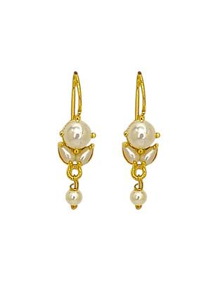 Gold plated classic beaded bugadi earrings 2