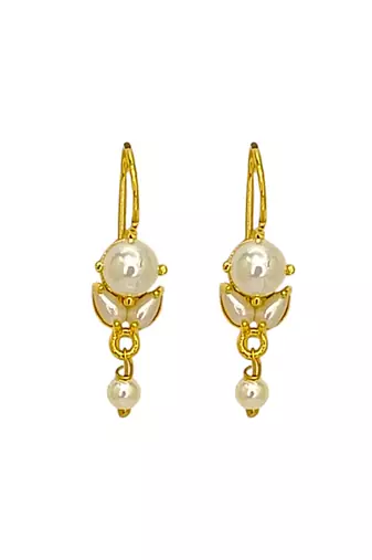 Gold plated classic beaded bugadi earrings