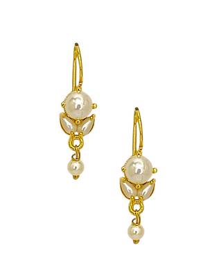 Gold plated classic beaded bugadi earrings 4
