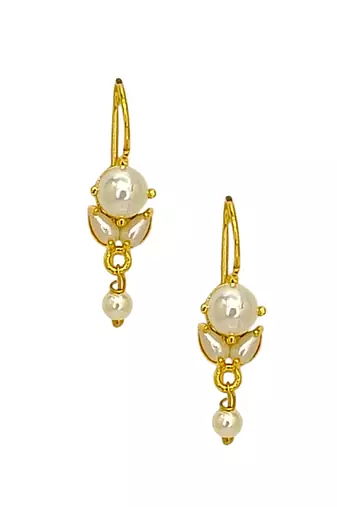 Gold plated classic beaded bugadi earrings