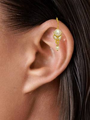 Gold plated classic beaded bugadi earrings 5