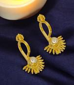 Gold plated spokes design bugadi earrings