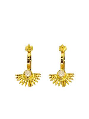 Gold plated spokes design bugadi earrings 2