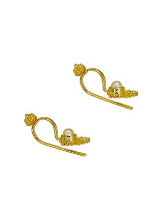 Gold plated spokes design bugadi earrings 3