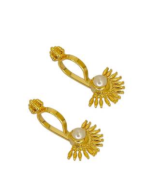 Gold plated spokes design bugadi earrings 4
