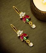 Gold plated floral design bugadi earrings