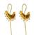 Gold plated half moon needle ear cuff earrings