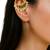 Gold plated half moon needle ear cuff earrings