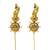 Gold plated peacock temple design needle ear cuff earrings
