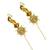 Gold plated peacock temple design needle ear cuff earrings