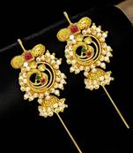 Gold plated peacock design needle ear cuff earrings
