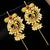 Gold plated peacock design needle ear cuff earrings