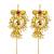 Gold plated peacock design needle ear cuff earrings