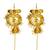 Gold plated peacock design needle ear cuff earrings