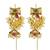 Gold plated peacock design needle earcuff earrings