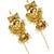 Gold plated peacock design needle earcuff earrings