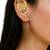 Gold plated peacock design needle earcuff earrings