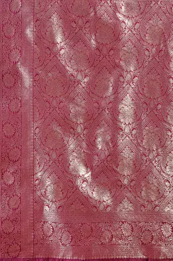 purple color woven banarasi art silk blend saree with blouse