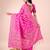 pink color woven banarasi art silk saree with blouse
