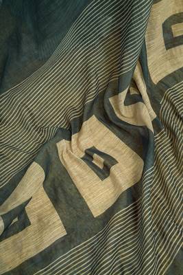 Digital printed linen ready to wear pocket saree with unstitched blouse 8