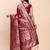 magenta color woven banarasi art silk saree with blouse