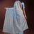sky blue color woven work cotton saree with blouse