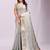 Grey color zari lining border orgenz saree with blouse