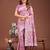 pink color linen cotton woven saree with blouse