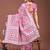 pink color linen cotton woven saree with blouse