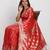 red color woven banarasi art silk saree with blouse