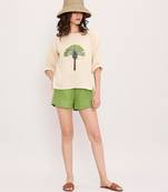 Cream embroidered cotton top