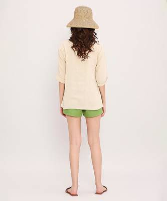 Cream embroidered cotton top 3