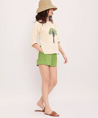 Cream embroidered cotton top 5