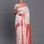white-red color woven banarasi art silk saree with blouse