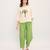 Cream and Green embroidered cotton co ord set