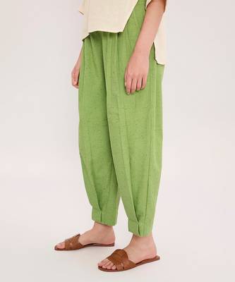 Cream and Green embroidered cotton co ord set 4