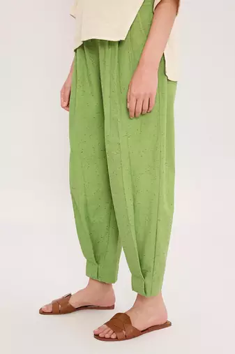 Cream and Green embroidered cotton co ord set