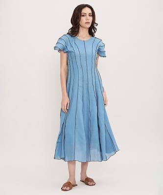 Blue cotton dress 1