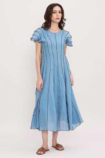 Blue cotton dress