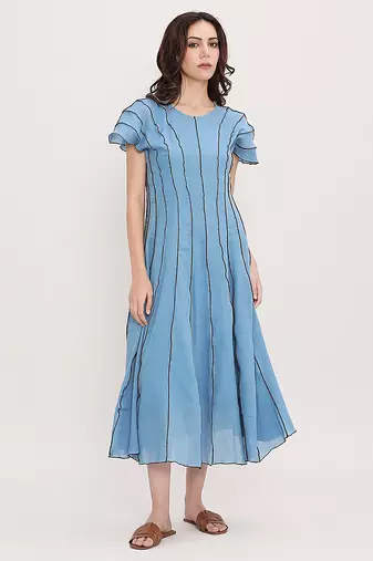 Blue cotton dress