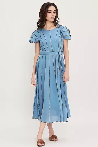 Blue cotton dress