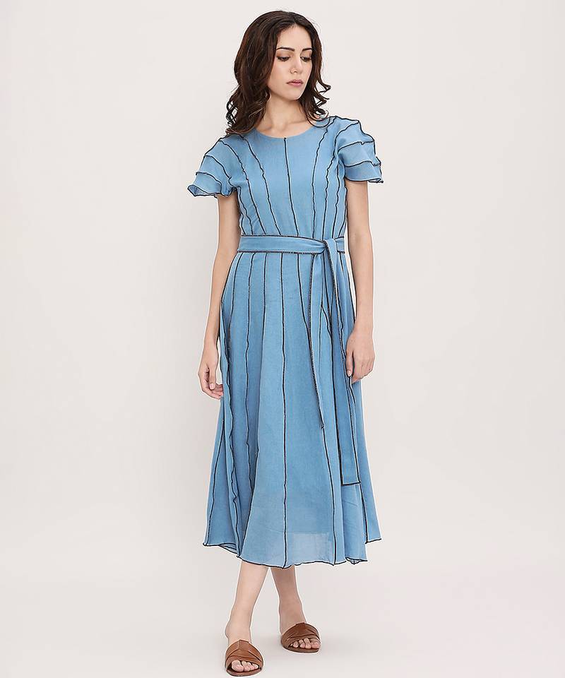 Blue cotton dress