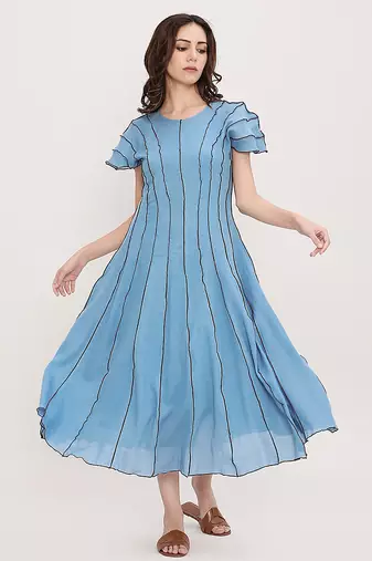 Blue cotton dress