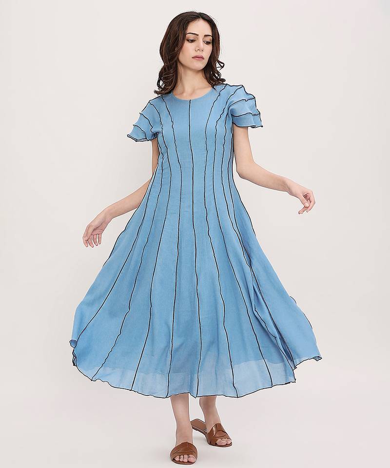 Blue cotton dress