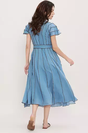Blue cotton dress