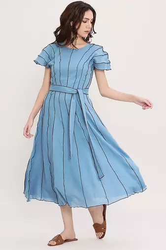 Blue cotton dress